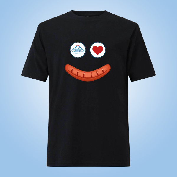 Bratwurst Smiley Shirt - schwarz